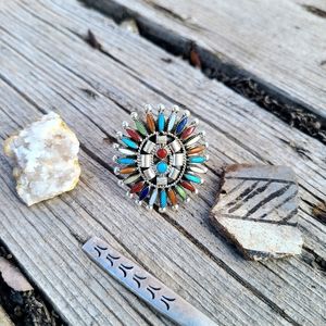 *reserved*RAINBOW Zuni Needlepoint ring